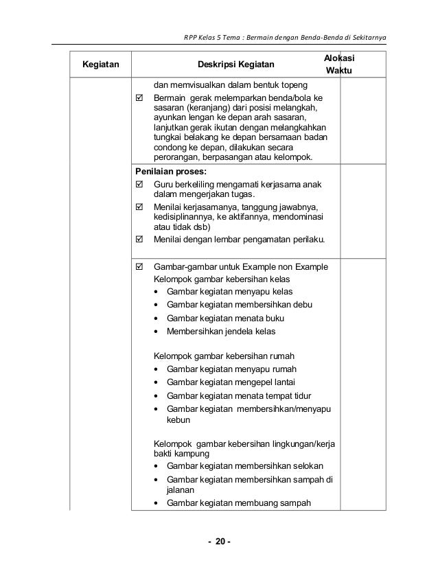 1 rpp sd kelas 5 benda-benda di lingkungan sekitar