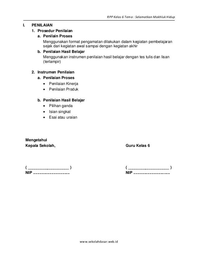 [1] rpp sd kelas 6 semester 1 selamatkan makhluk hidup www 