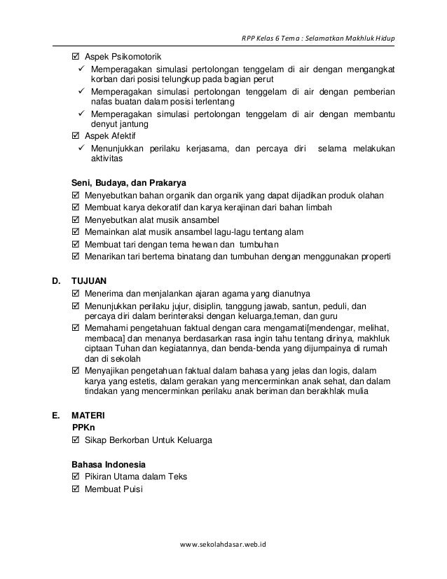 [1] rpp sd kelas 6 semester 1 selamatkan makhluk hidup www 