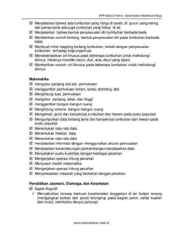 [1] rpp sd kelas 6 semester 1 selamatkan makhluk hidup www 