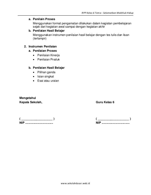 [1] rpp sd kelas 6 semester 1 selamatkan makhluk hidup www 
