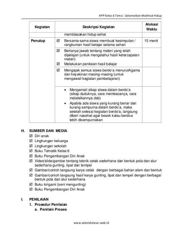 [1] rpp sd kelas 6 semester 1 selamatkan makhluk hidup www 