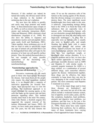 Nanotechnology for cancer therapy recent developments | PDF