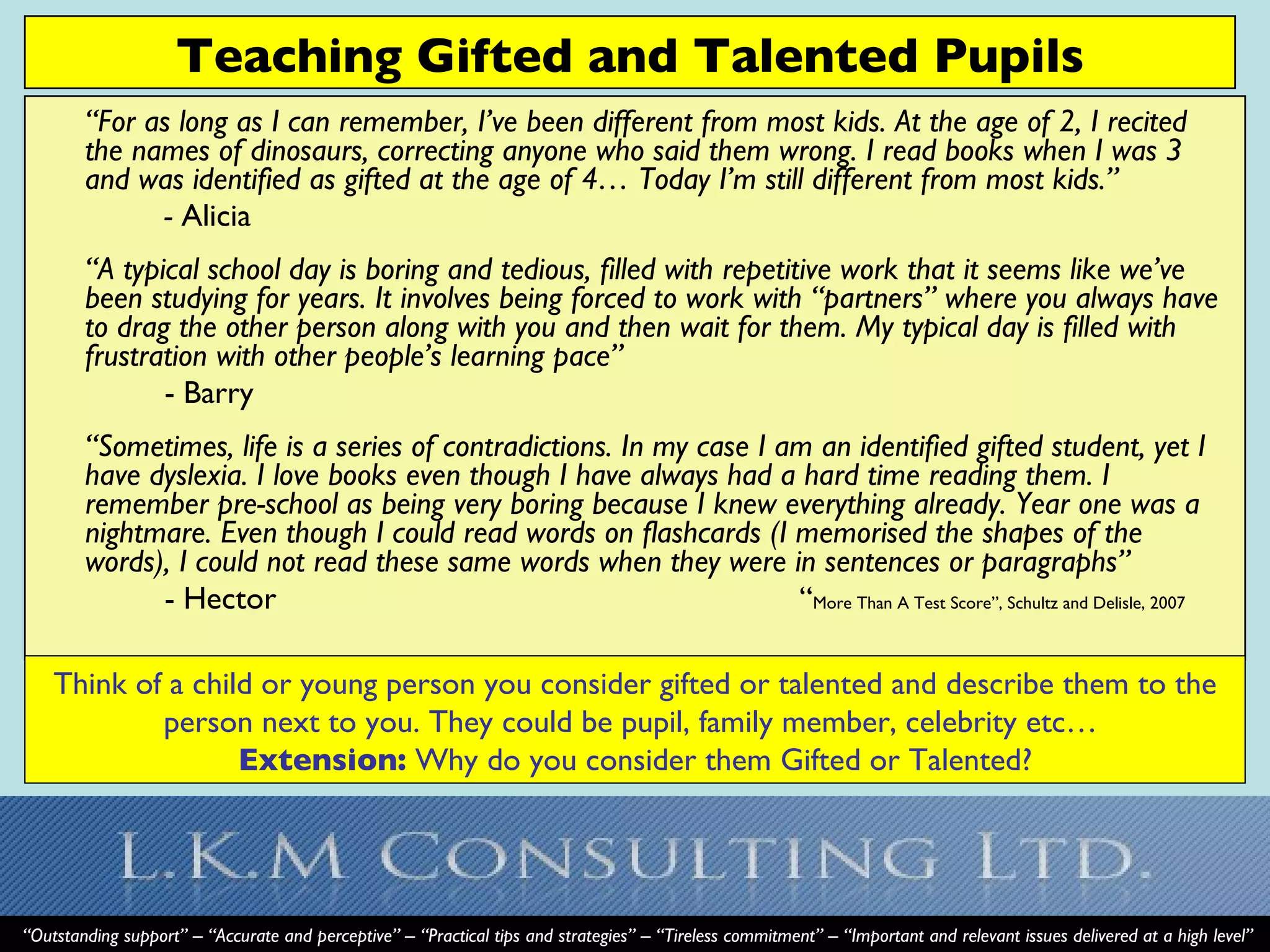 Teaching Gifted and Talented Pupils at Primary Level | PPT