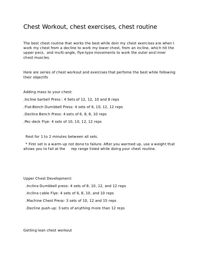Best Chest Workout Exercises Routine Training Best Chest Workout Exercises Routine Training