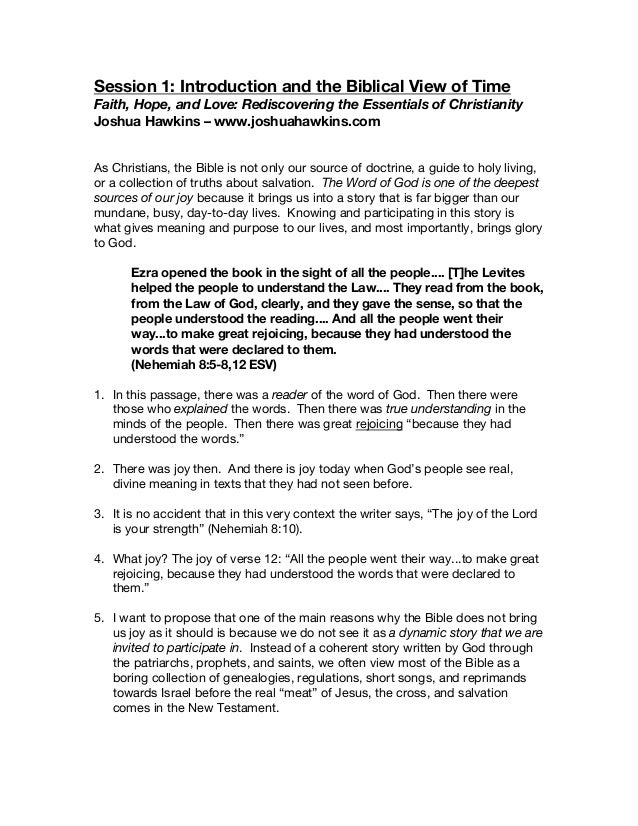 Session Introduction And The Biblical View Of Time Faith Hope And Love Session Introduction And The Biblical View Of Time Faith Hope And Love