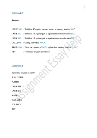 Engineering Assignment Sample on An Assignment on Microcontroller