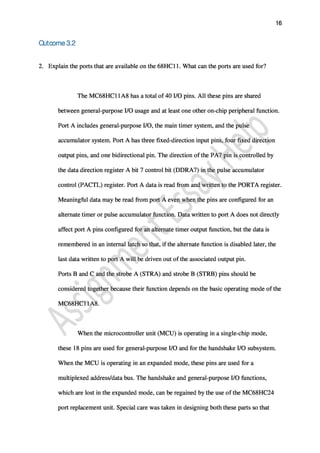 Engineering Assignment Sample on An Assignment on Microcontroller