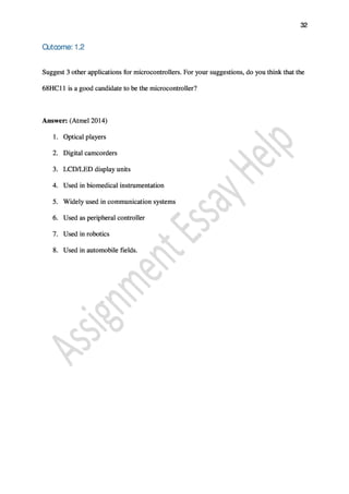 Engineering Assignment Sample on An Assignment on Microcontroller