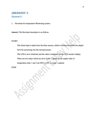 Engineering Assignment Sample on An Assignment on Microcontroller