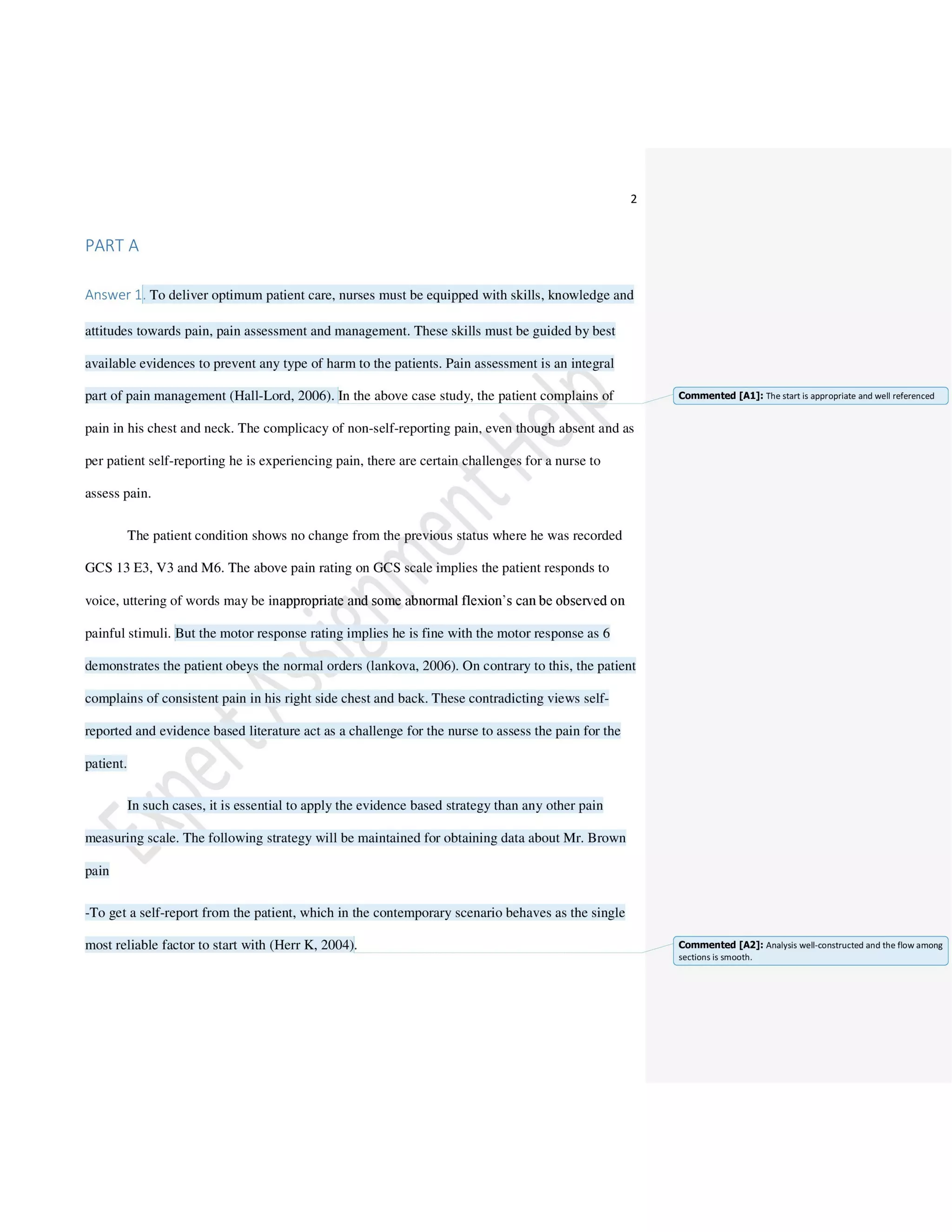 Nursing Management Gibbs Model of Reflection