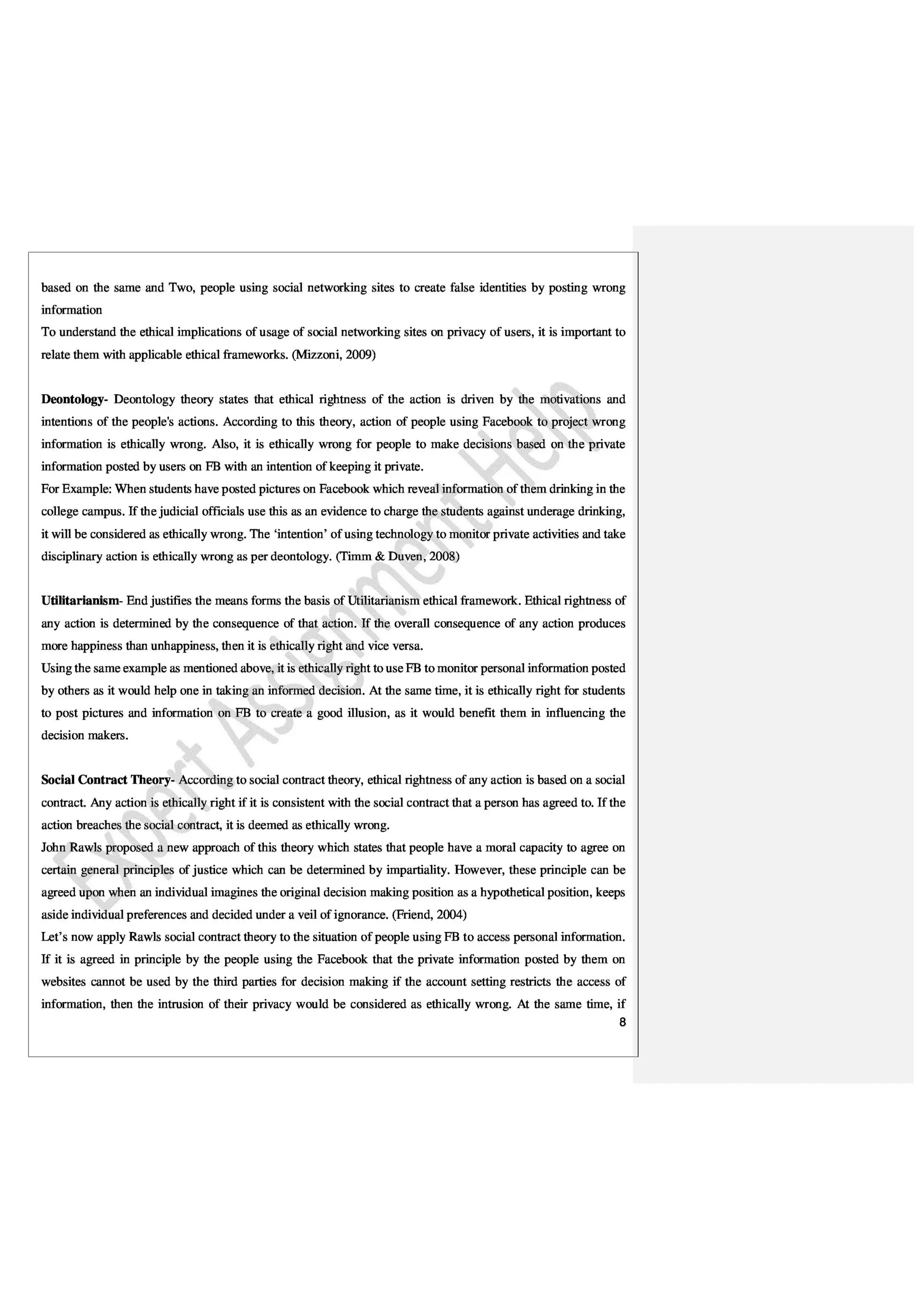 Marketing Thesis Paper on Ethical Issues with Facebook Data Privacy