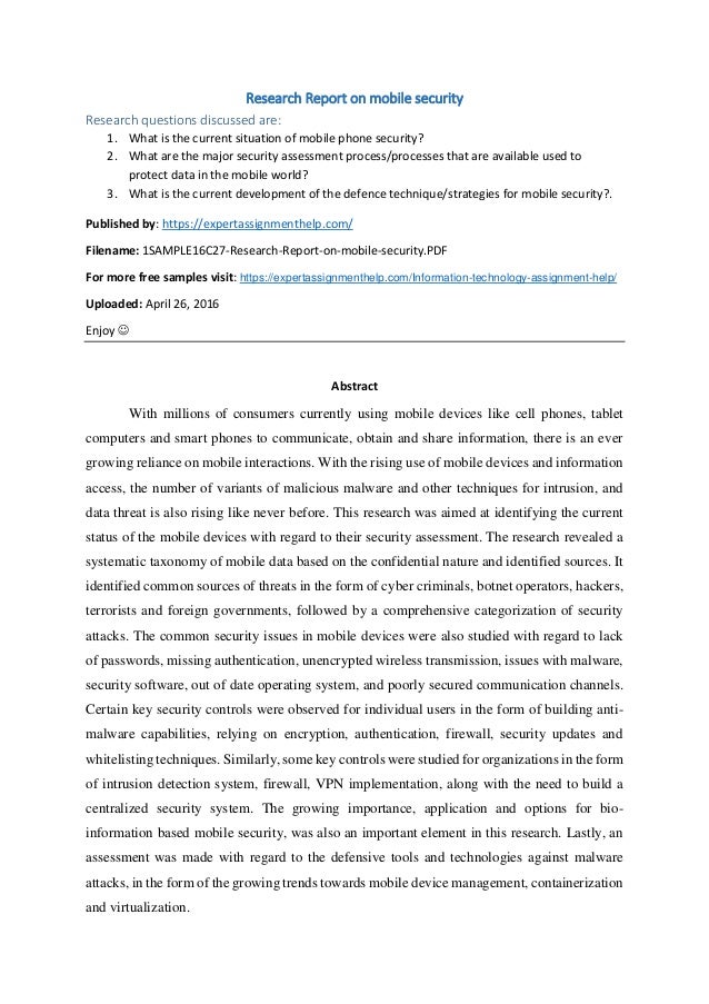 research paper on mobile device security