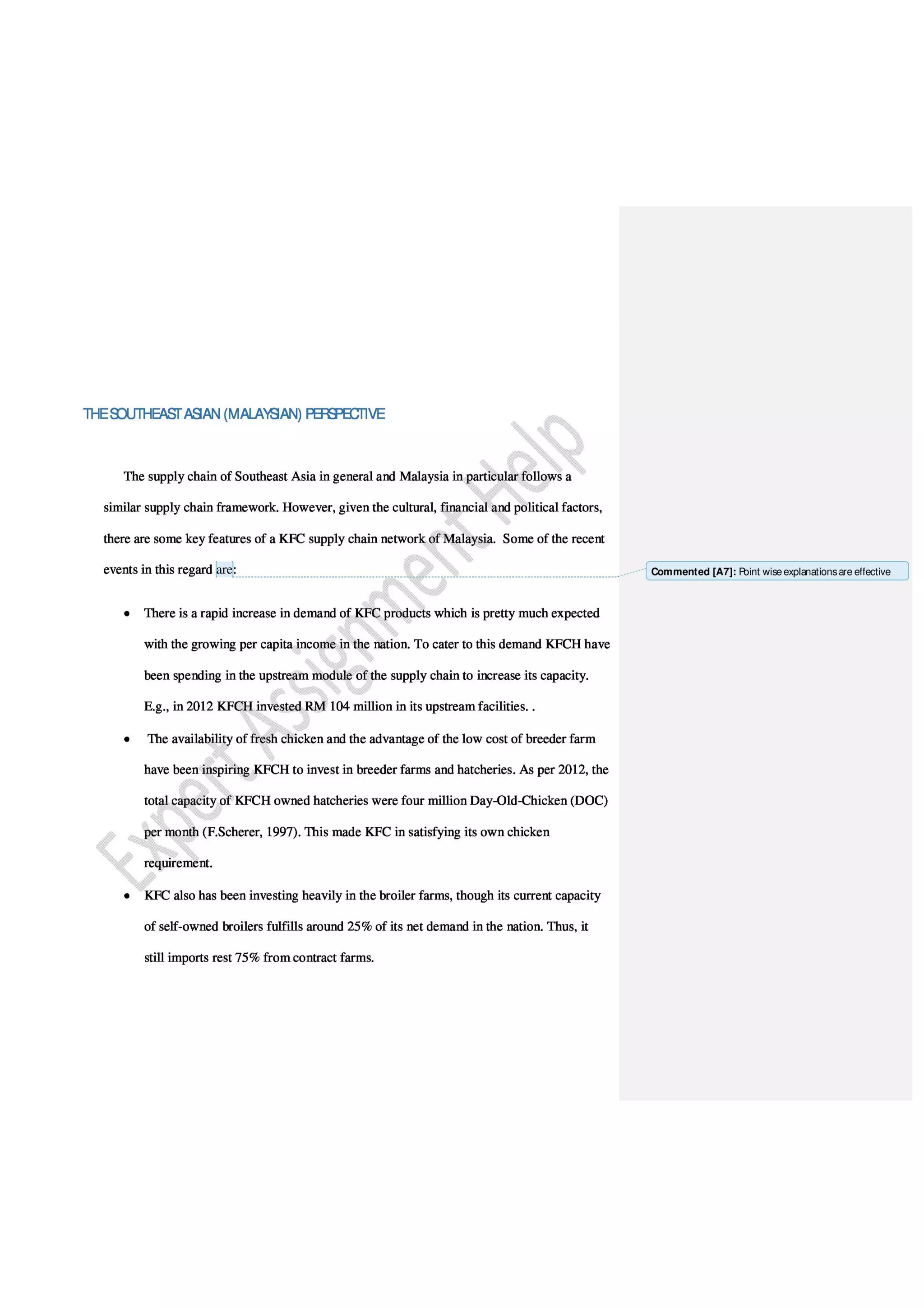 Research Report on Supply Chain Analysis of KFC in Asia