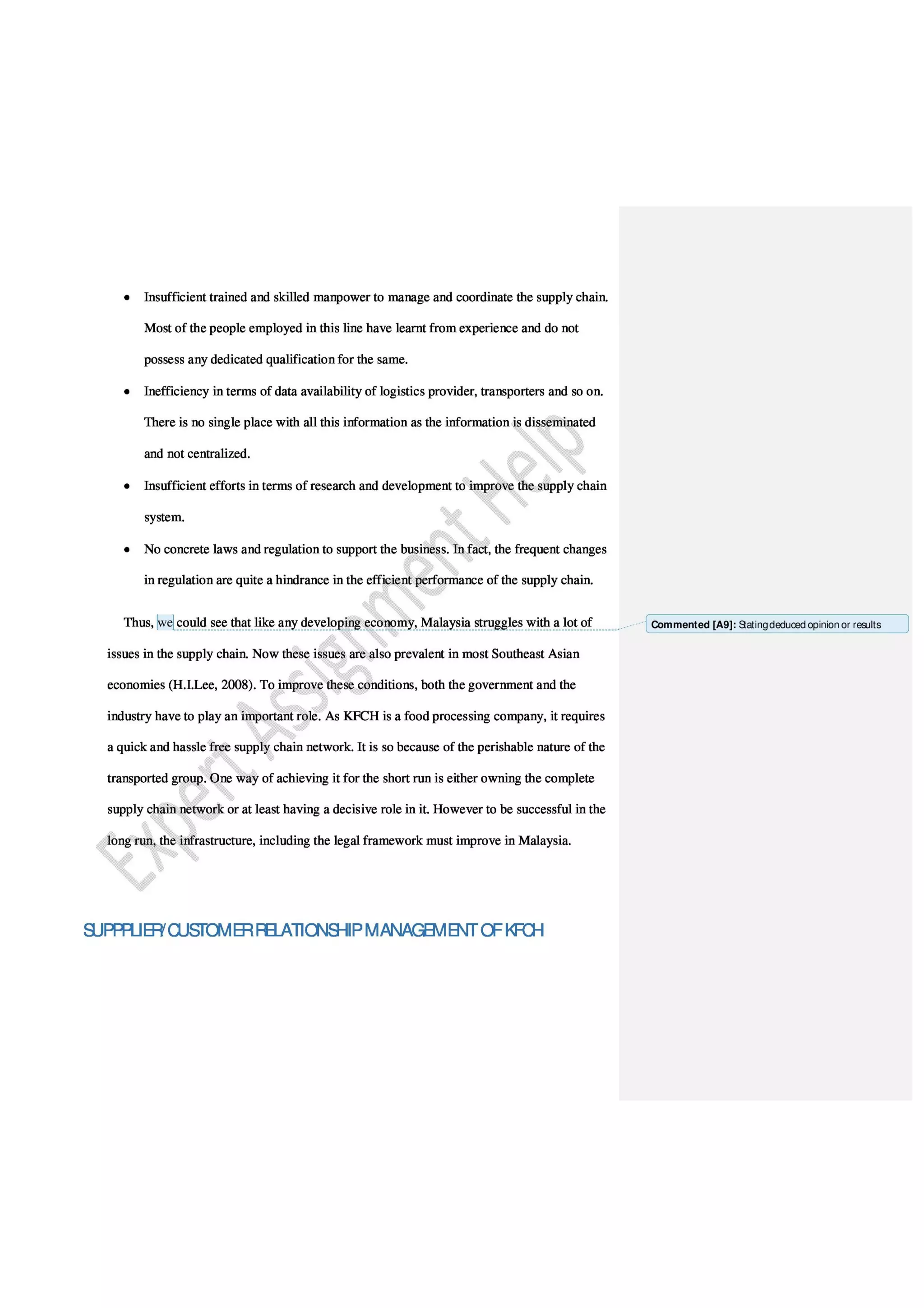 Research Report on Supply Chain Analysis of KFC in Asia