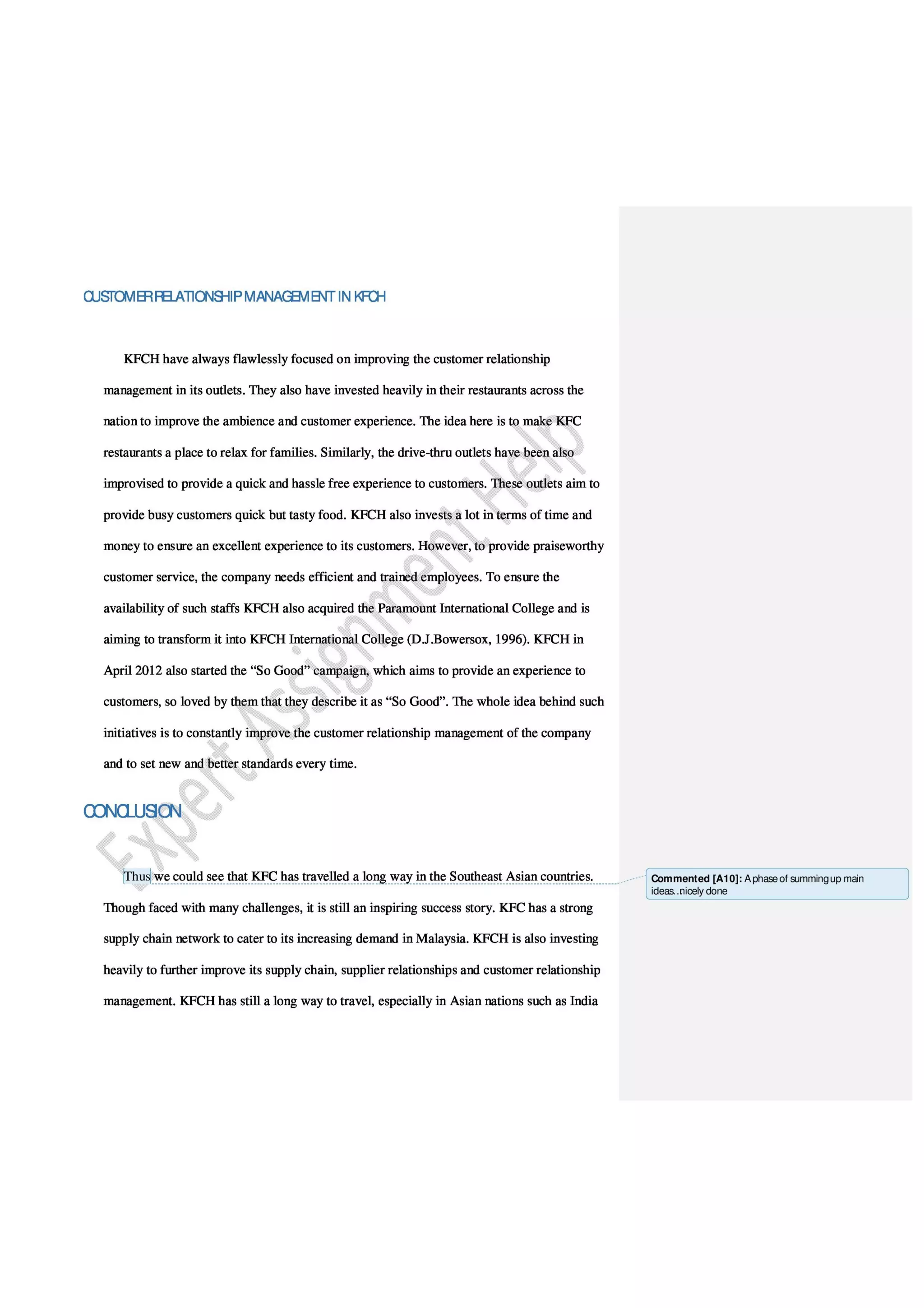 Research Report on Supply Chain Analysis of KFC in Asia