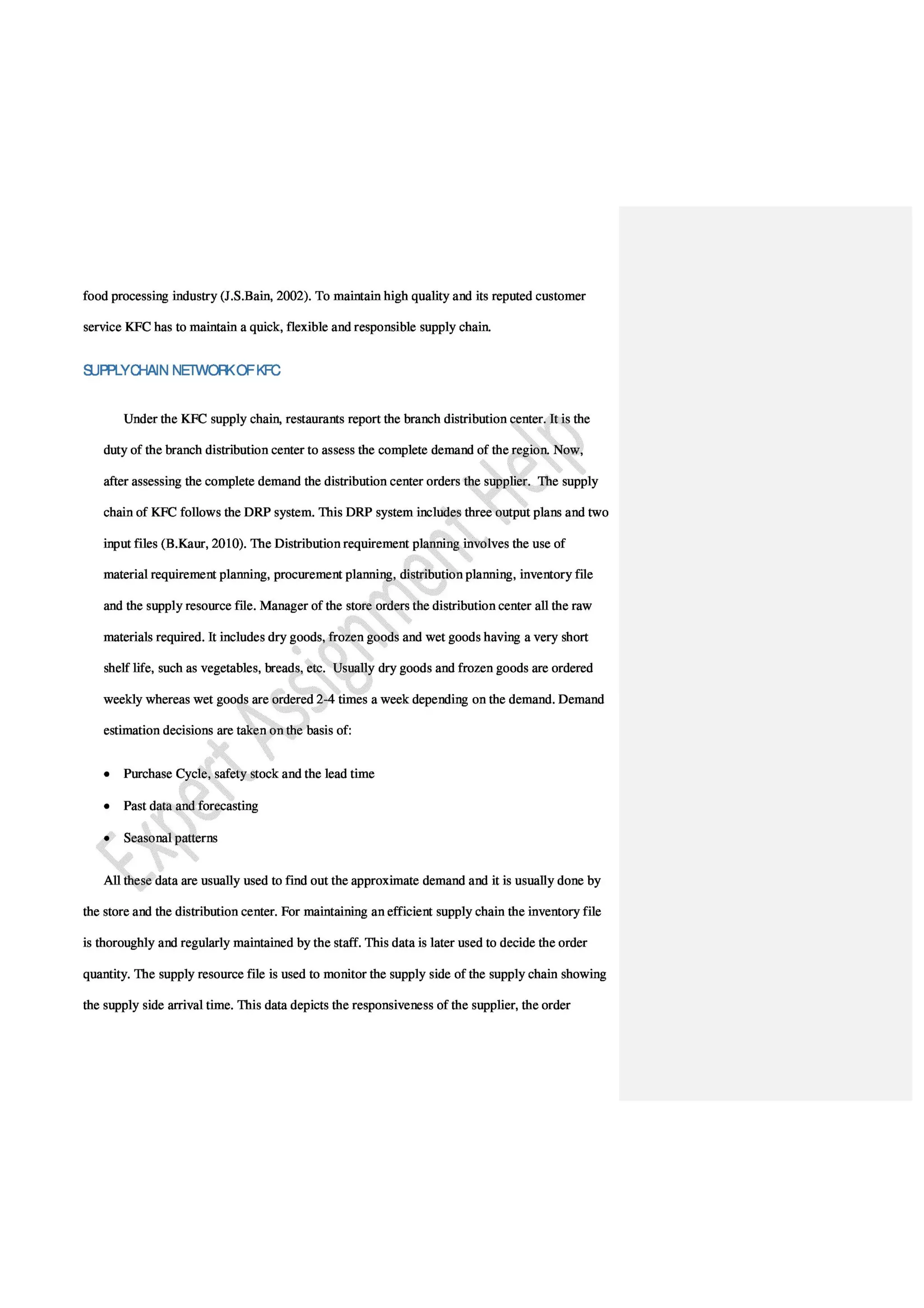 Research Report on Supply Chain Analysis of KFC in Asia