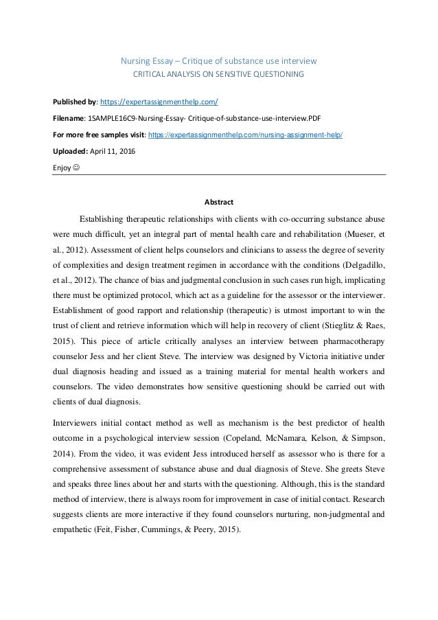 dissertation interview analysis example