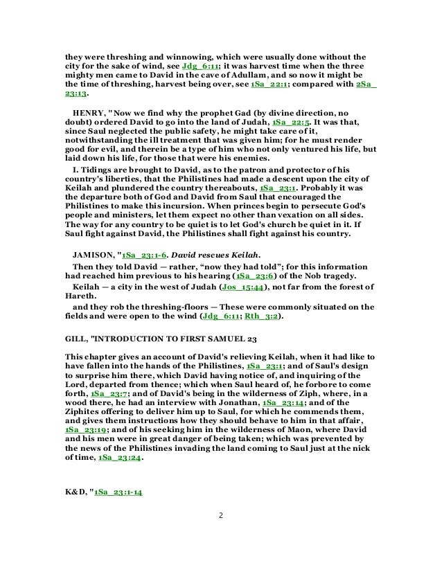 1 samuel 23 commentary