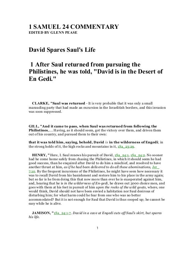 1 Samuel 24 Commentary