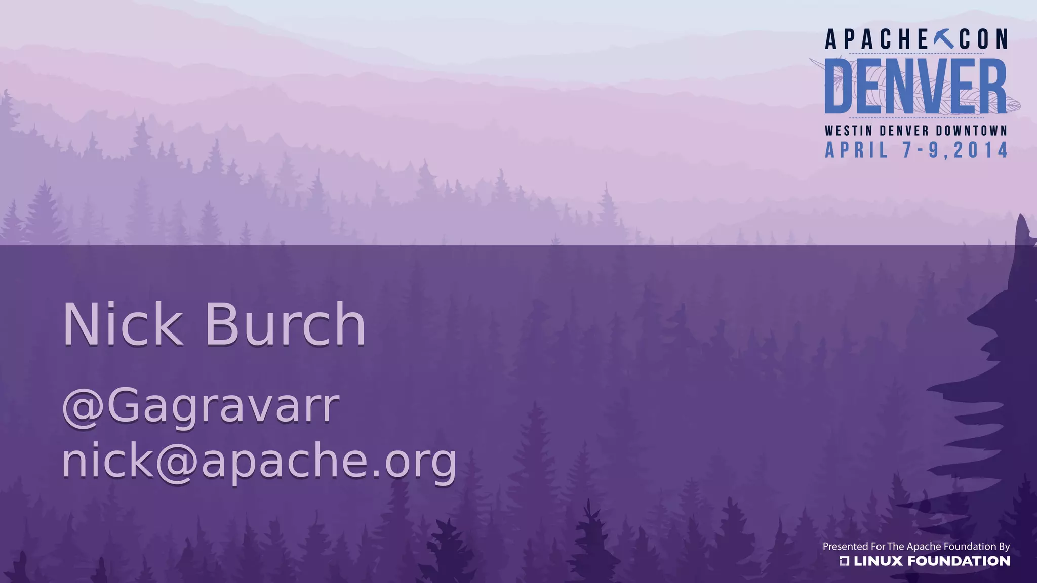 Nick Burch
@Gagravarr
nick@apache.org
Nick Burch
@Gagravarr
nick@apache.org
 