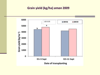 Grain yield (kg/ha) aman 2009
 