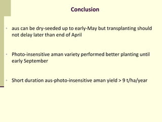Strategies for Cropping System Intensification in a Moderately Saline Region of the Coastal Zone of Bangladesh