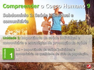 Compreender o Corpo Humano 9
Unidade
1
 