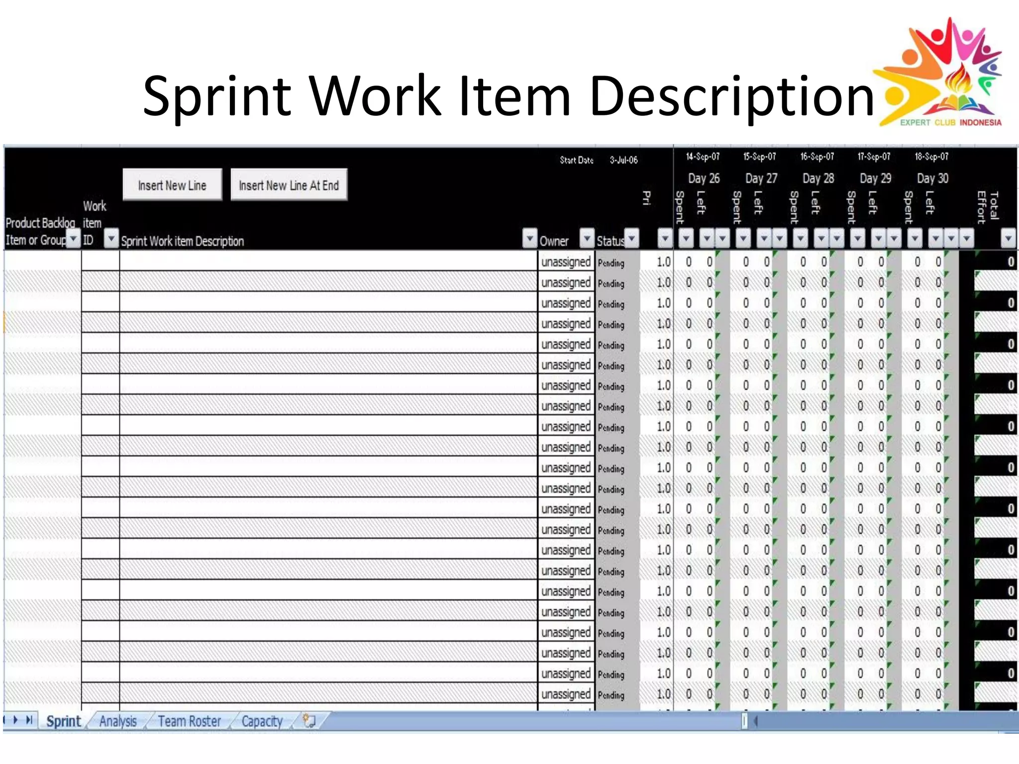 Sprint Work Item Description
 