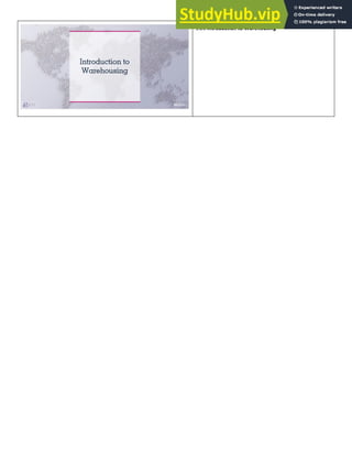 1.20 Introduction to Warehousing
 