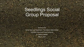 Seedlings Social
Group Proposal
Amanda Ortiz
Human Services Department, Palm Beach State College
HUS3204: Advanced Group Dynamics
Dr. Selena LaMotte
May 4, 2021
 