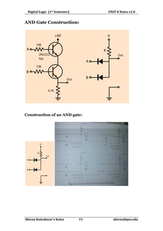 1Sem-Basic Electronics Notes-Unit8-Digital Logic | PDF
