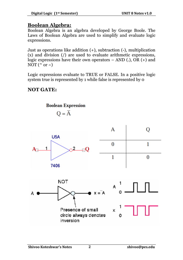1SemBasic Electronics NotesUnit8Digital Logic