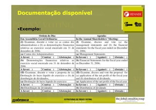 Documentação disponível


•Exemplo:
 