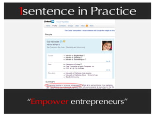 Mantra, Mission Statement, Purpose - One Sentence
