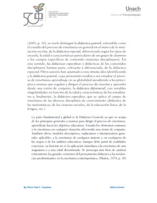 10Mg. Patricio Tobar E – Compilador Didáctica General
 