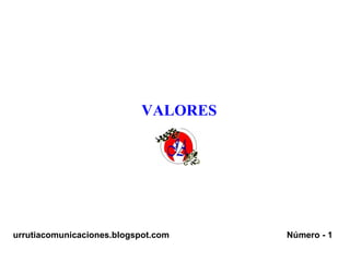 VALORES urrutiacomunicaciones.blogspot.com  Número - 1  