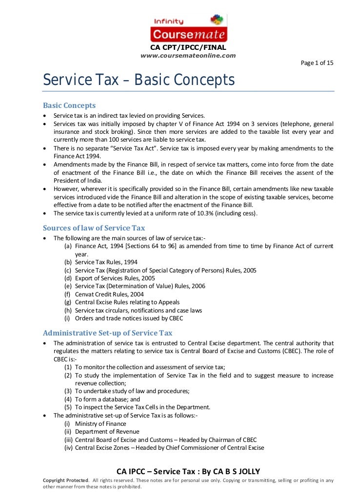 service tax assignment