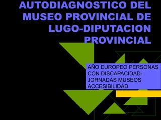 AÑO EUROPEO PERSONAS CON DISCAPACIDAD-JORNADAS MUSEOS ACCESIBILIDAD SESION DE AUTODIAGNOSTICO DEL MUSEO PROVINCIAL DE LUGO-DIPUTACION PROVINCIAL 
