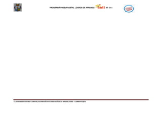 PROGRAMA PRESUPUESTAL LOGROS DE APRENDIZAJE DE LA EBR -2014 
CLAUDIA GUERRERO CAMPOS/ACOMPAÑANTE PEDAGÓGICO - SALAS/UGEL - LAMBAYEQUE 
 