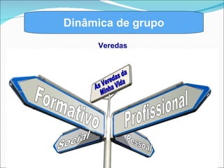 Dinâmica de grupo Veredas  Profissional Formativo Social Pessoal As Veredas da Minha Vida 
