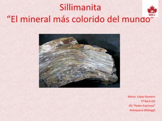 Sillimanita
“El mineral más colorido del mundo”
Marta López Romero
1º Bach (D)
IES “Pedro Espinosa”
Antequera (Málaga)
 