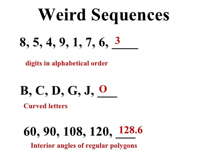 1simplenwierdsequences