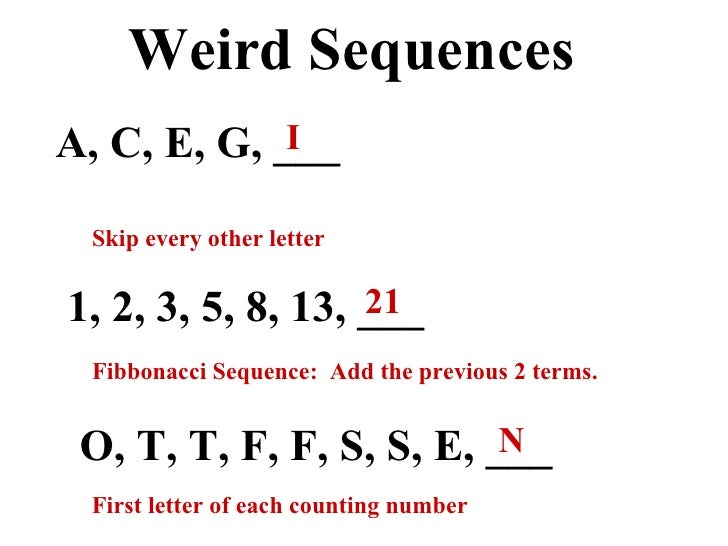 1simplenwierdsequences