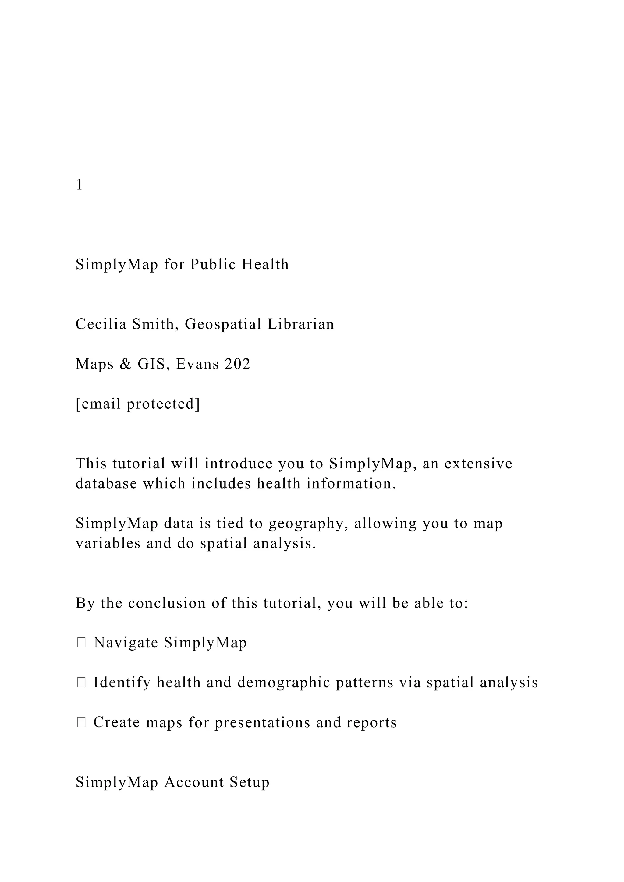 1 SimplyMap for Public Health Cecilia - 1 SimplyMap For Public Health Cecilia Smith Docx 1 2048