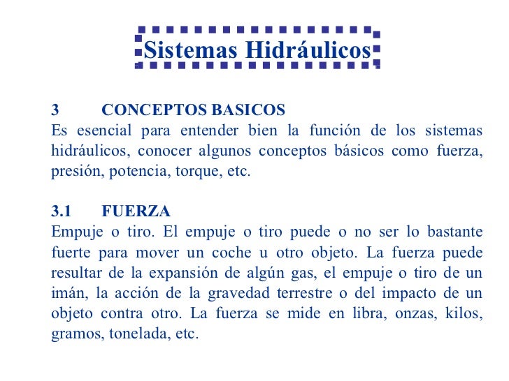 Sistema hidráulico definición
