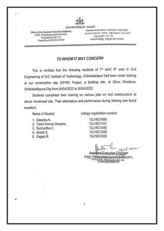 this is report of civil engineering of final year internship | PDF