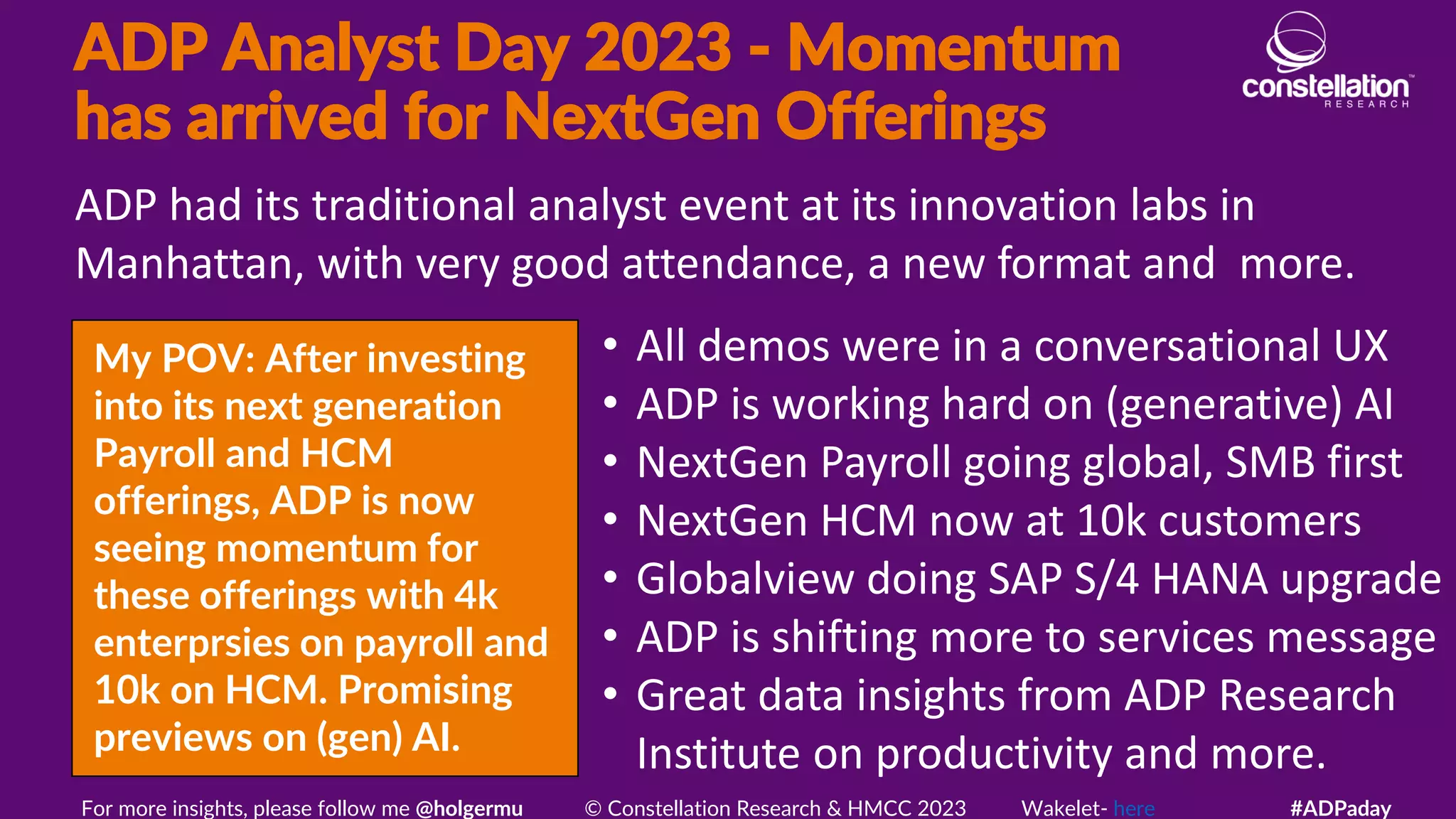 Progress Report ADP Analyst Day 2023 Mometum is building PPT