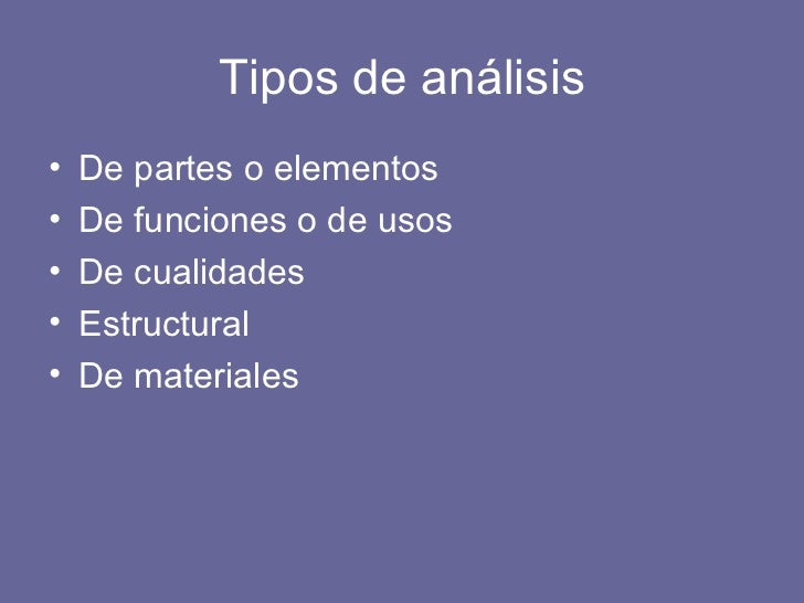 TIPOS DE ANÁLISIS