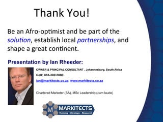 #1 slideshare marketing in africa ian rheeder
